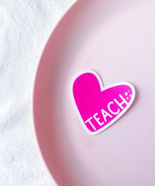 Teach Heart Sticker| Laptop Sticker Decal, Bright Stickers, Stickers Laptop, Positive Sticker