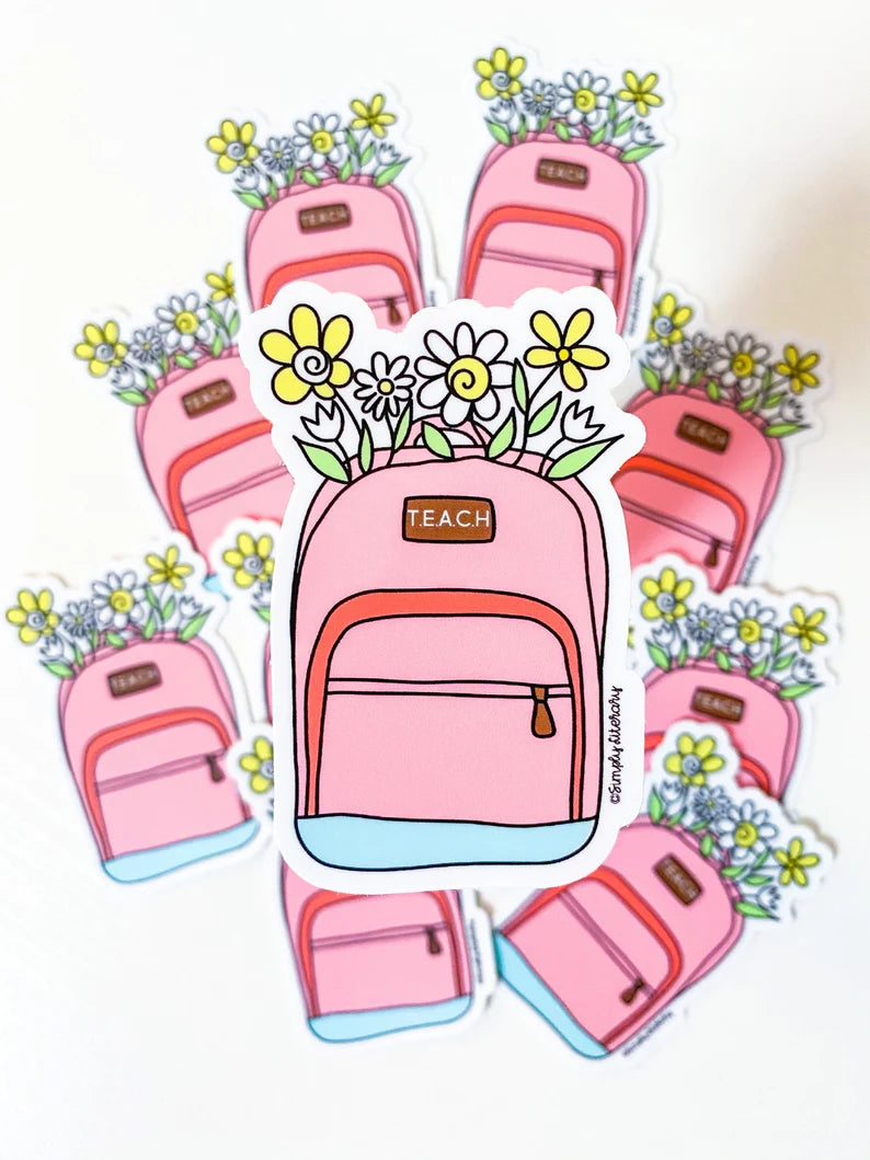 Teach Backpack Sticker Teacher Vinyl Sticker, Laptop Sticker Decal, T –  The Bookish Moment